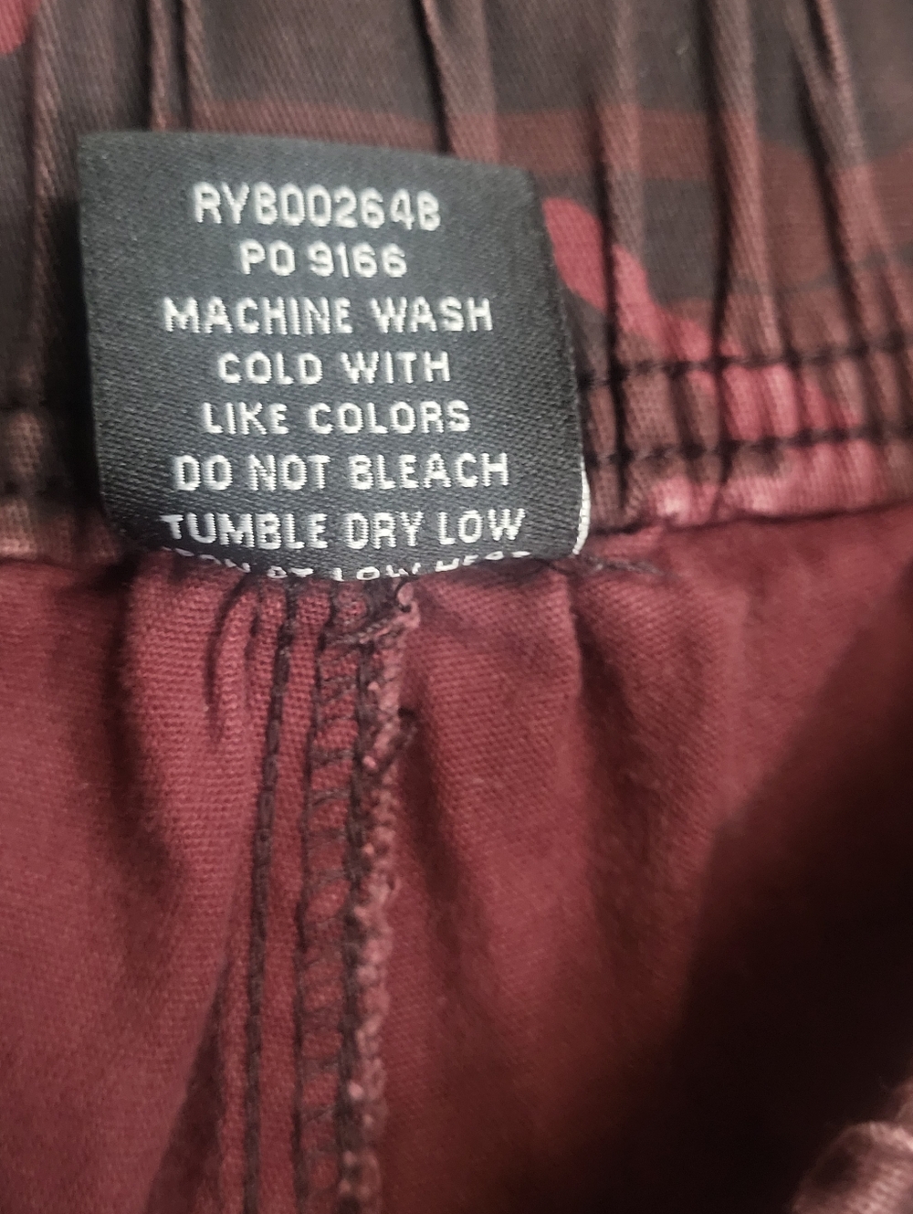Ring Of Fire Camo Cargo Joggers Maroon Men Size Large - Picture 7 of 8